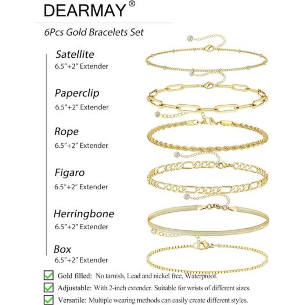 14K Gold Plated Waterproof Jewelry Set - Picture 5 of 6